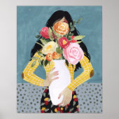 Bloem Vase Girl Poster (Voorkant)