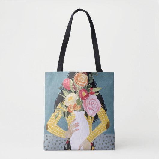 Bloem Vase Girl Tote Bag (Voorkant)