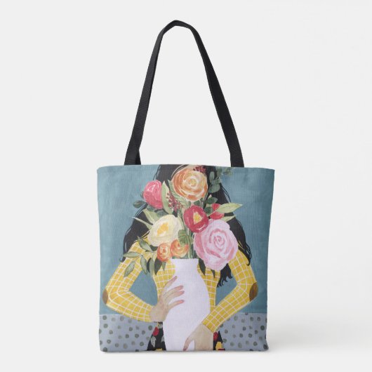 Bloem Vase Girl Tote Bag (Achterkant)