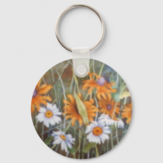 "Bloem veld #1" Floral Sleutelhanger (Voorkant)