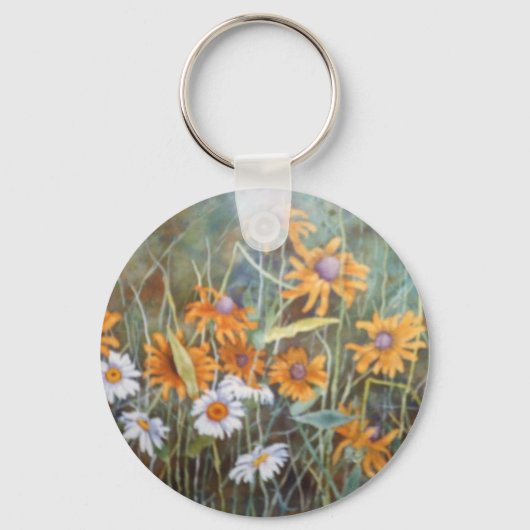 "Bloem veld #2" Floral Sleutelhanger (Voorkant)