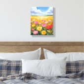 Bloem Veld Landschap Schilderkunst Kunst Canvas Afdruk (Insitu (Slaapkamer))