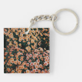 Bloem Ventilator Pastel Roze Witte Vierkant dubbel Sleutelhanger (Achterkant)