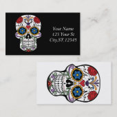 Bloem Verdroogde menselijke schedel Art Thunder_Co Visitekaartje (Voorkant / Achterkant)