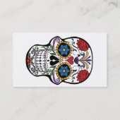 Bloem Verdroogde menselijke schedel Art Thunder_Co Visitekaartje (Achterkant)
