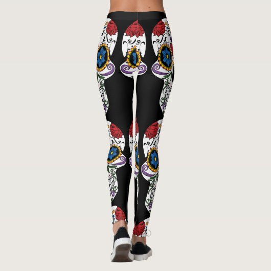 Bloem Verdroogde menselijke schedels Thunder_Cove Leggings (Achterkant)