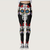 Bloem Verdroogde menselijke schedels Thunder_Cove Leggings (Voorkant)