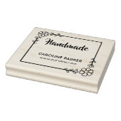 Bloem verlaat lijst handgemaakte aangepaste naam r rubberstempel (Stempel)