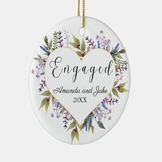 Bloem Verloofd  Keramisch Ornament (Rechts)