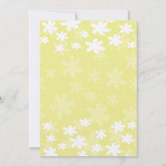 Bloem Verse Gele Vleermuis Mitswa Uitnodigen Kaart (Achterkant)