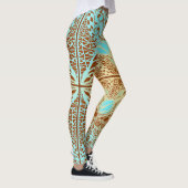 Bloem vierkant roos overlay kant kunst 2 Leggings (Rechts)