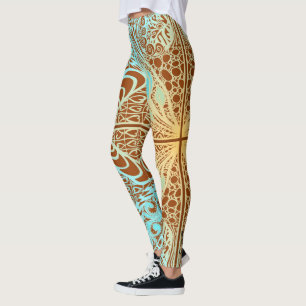 Bloem vierkant roos overlay kant kunst 2 Leggings