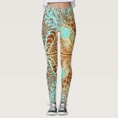 Bloem vierkant roos overlay kant kunst 2 Leggings (Voorkant)