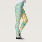 Bloem vierkant roos overlay kant kunst leggings (Rechts)