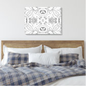 Bloem Vierkante Doodle 6 Canvas Afdruk (Insitu (Slaapkamer))