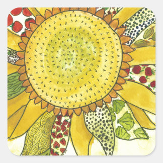 bloem vierkante sticker