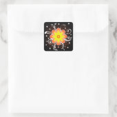 Bloem Vierkante Sticker (Tas)