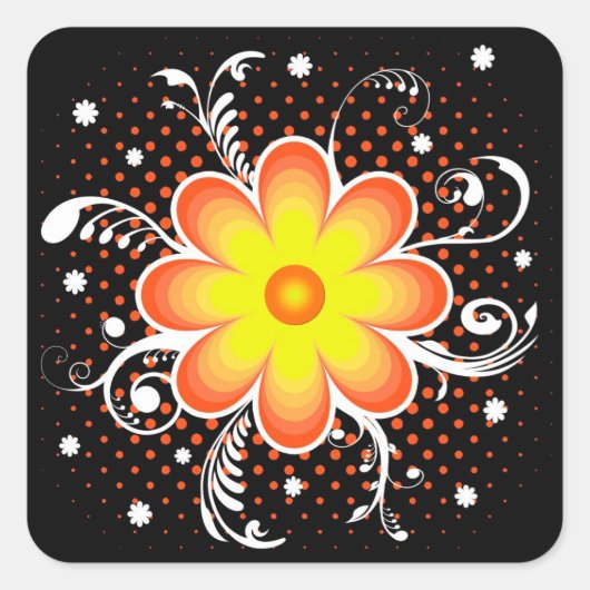 Bloem Vierkante Sticker (Voorkant)
