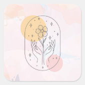 Bloem Vierkante Sticker (Voorkant)