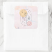 Bloem Vierkante Sticker (Tas)
