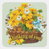 Bloem Vierkante Sticker (Voorkant)