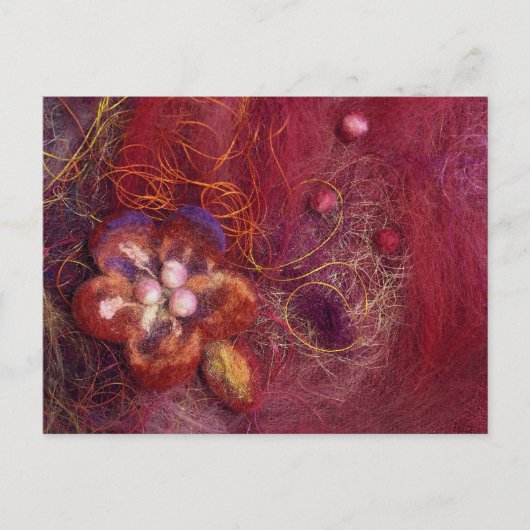 Bloem vilten kunst briefkaart (Voorkant)