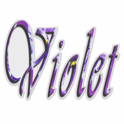 Bloem Violet Meisjesnaam Logo, Sticker (Voorkant)