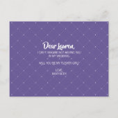 Bloem Violet Paarse Wees Mijn Bloemenmeisje Ansich Uitnodiging Briefkaart (Achterkant)
