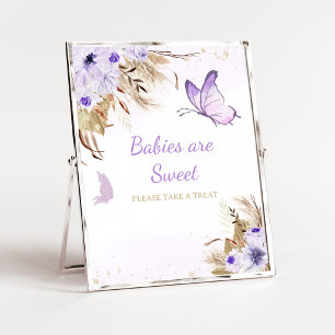 Bloem Vlinder Baby Shower Baby's zijn Lief Bord Poster