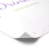 Bloem Vlinder Baby Shower Dranken Bord Poster (Hoek)