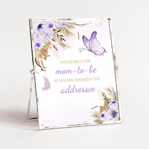 Bloem Vlinder Baby Shower Envelop Station Bord Poster