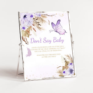 Bloem Vlinder Baby Shower Geen Baby Bord Poster