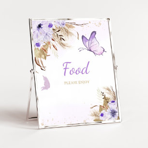 Bloem Vlinder Baby Shower Voedsel Bord Poster
