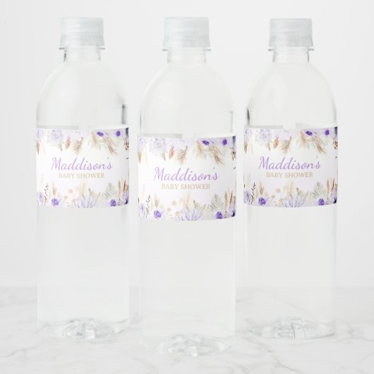 Bloem Vlinder Baby Shower Waterfles Etiket (Flessen)