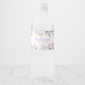 Bloem Vlinder Baby Shower Waterfles Etiket (Voorkant)