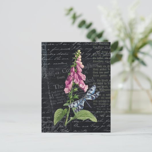   Bloem & Vlinder Botanisch Briefkaart (Staand voorkant)