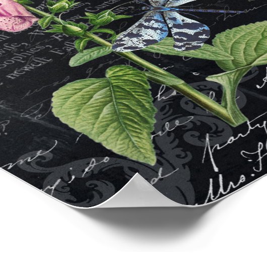   Bloem & Vlinder Botanisch Poster (Hoek)