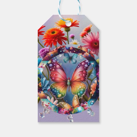Bloem Vlinder Cadeaulabel (Achterkant)