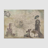 Bloem Vlinder Decoupage Vintage Steampunk Tissuepapier (Voorkant)