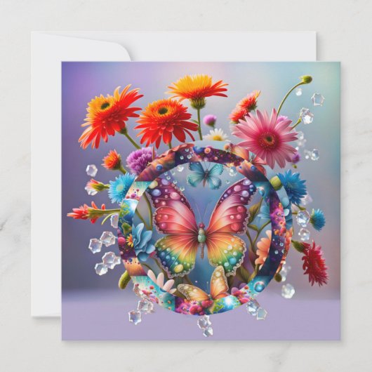 Bloem Vlinder Feestdagenkaart (Voorkant)