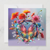 Bloem Vlinder Feestdagenkaart (Achterkant)