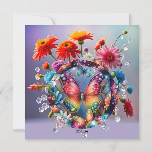 Bloem Vlinder Feestdagenkaart (Achterkant)