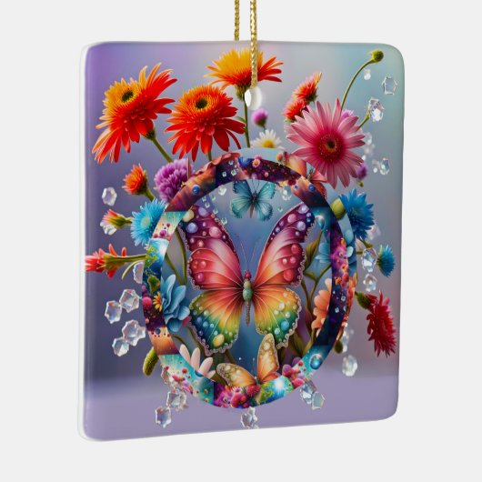 Bloem Vlinder Keramisch Ornament (Rechts)