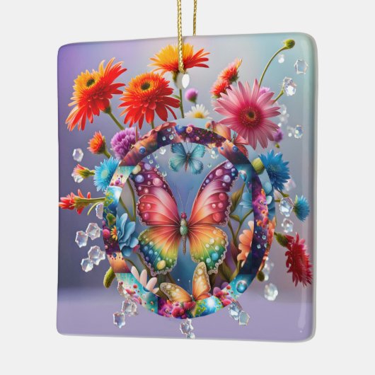 Bloem Vlinder Keramisch Ornament (Links)