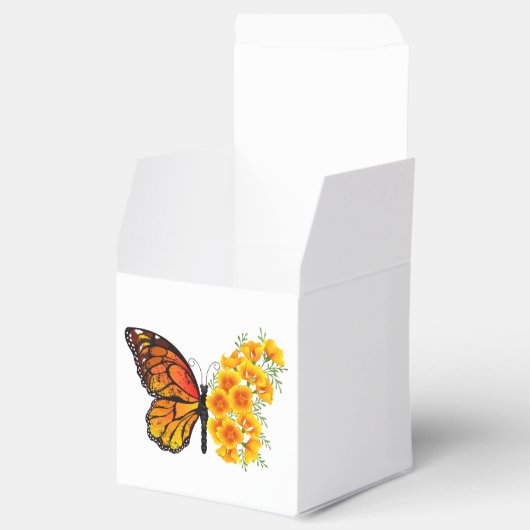 Bloem Vlinder met Gele California Klaproos Bedankdoosjes (Geopend)