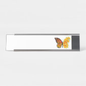 Bloem Vlinder met Gele California Klaproos Bureau Naambordje (Voorkant)