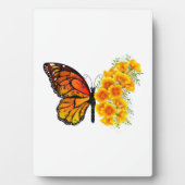 Bloem Vlinder met Gele California Klaproos Fotoplaat (voorkant)