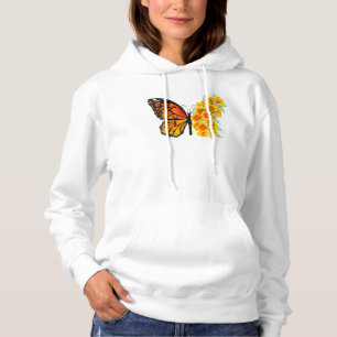 Bloem Vlinder met Gele California Klaproos Hoodie