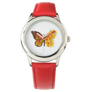 Bloem Vlinder met Gele California Klaproos Horloge