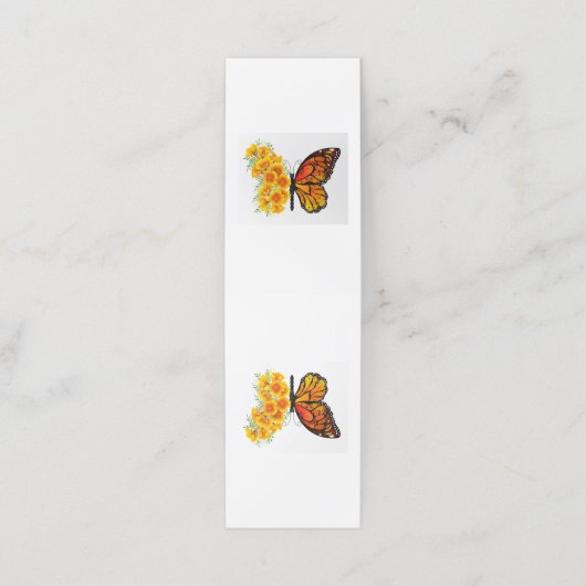 Bloem Vlinder met Gele California Klaproos Klantenkaartje (Buitenkant ongevouwen)